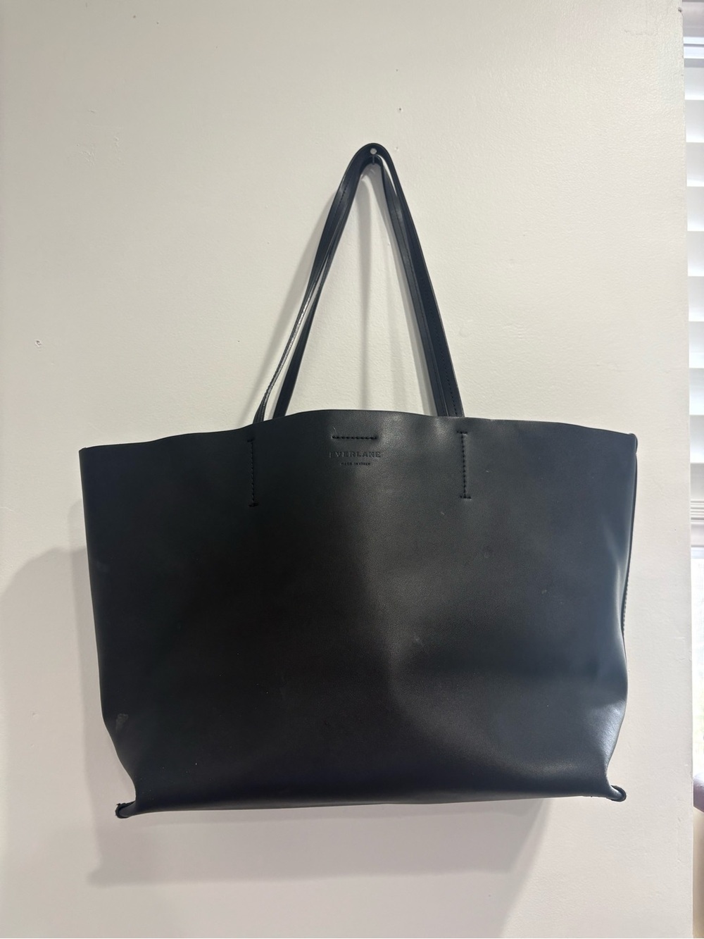 Everlane Medium The Luxe Italian Leather Tote Black